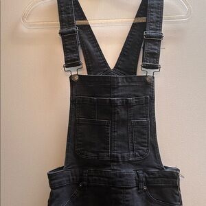 Free People Skinny Black Denim Overalls 100% Cotton